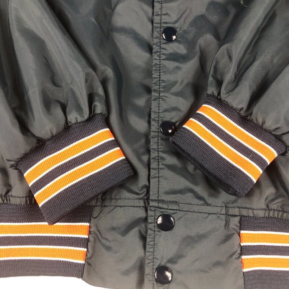 VTG Chalkline Chicago Bear Jacket Adult Extra Large Blue Snap Button Windbreaker - Picture 8 of 15